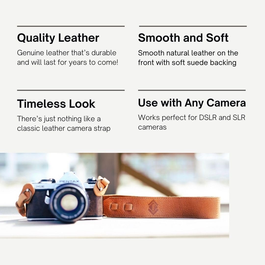 'S Tan Leather Camera Strap for DSLR or SLR Camera, DSLR Camera Strap. Camera Accessories. Canon Camera Strap. Nikon Camera Strap (Tan) - Ken's bargain outlet