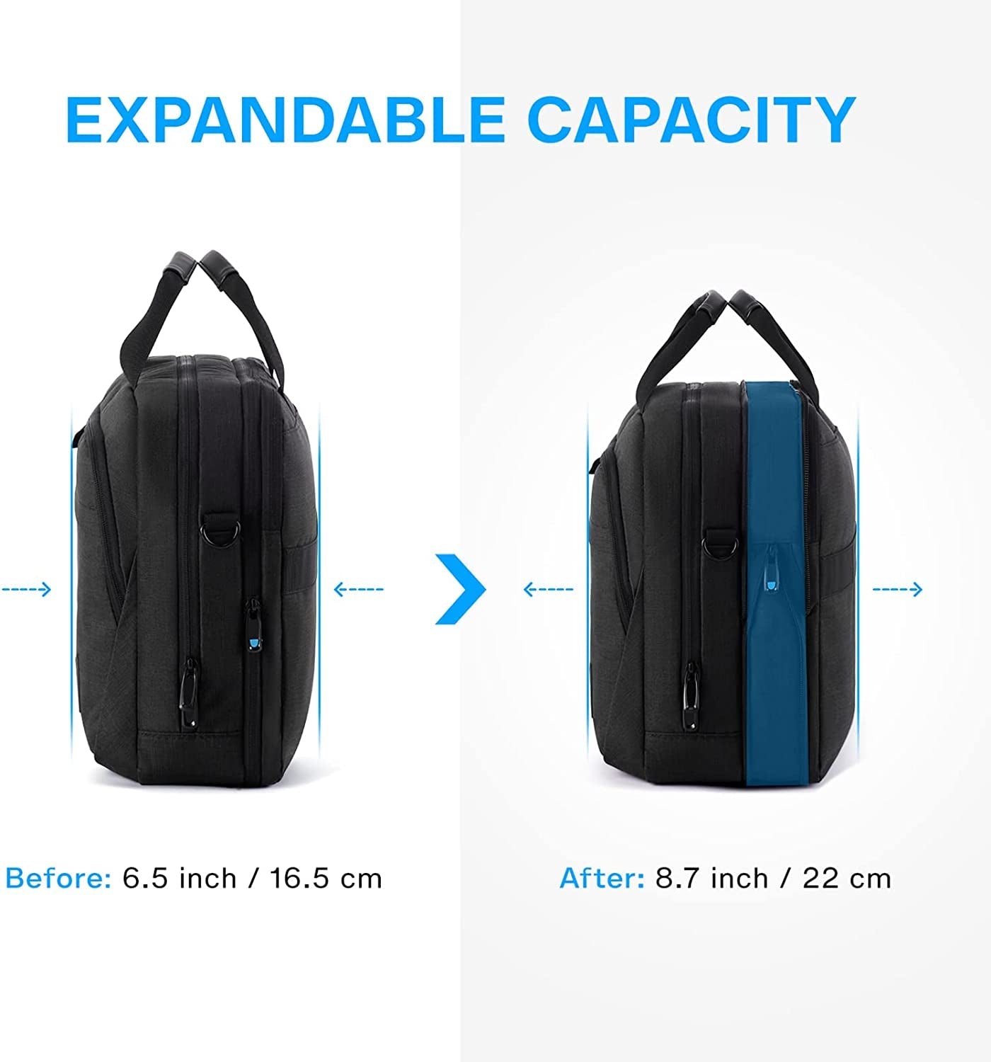 17.3 Inch Laptop Bag, Expandable Computer Bag Laptop Briefcase Men Women,Laptop Shoulder Bag,Work Bag Business Travel Office, Black - Ken's bargain outlet