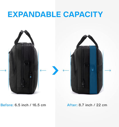 17.3 Inch Laptop Bag, Expandable Computer Bag Laptop Briefcase Men Women,Laptop Shoulder Bag,Work Bag Business Travel Office, Black - Ken's bargain outlet