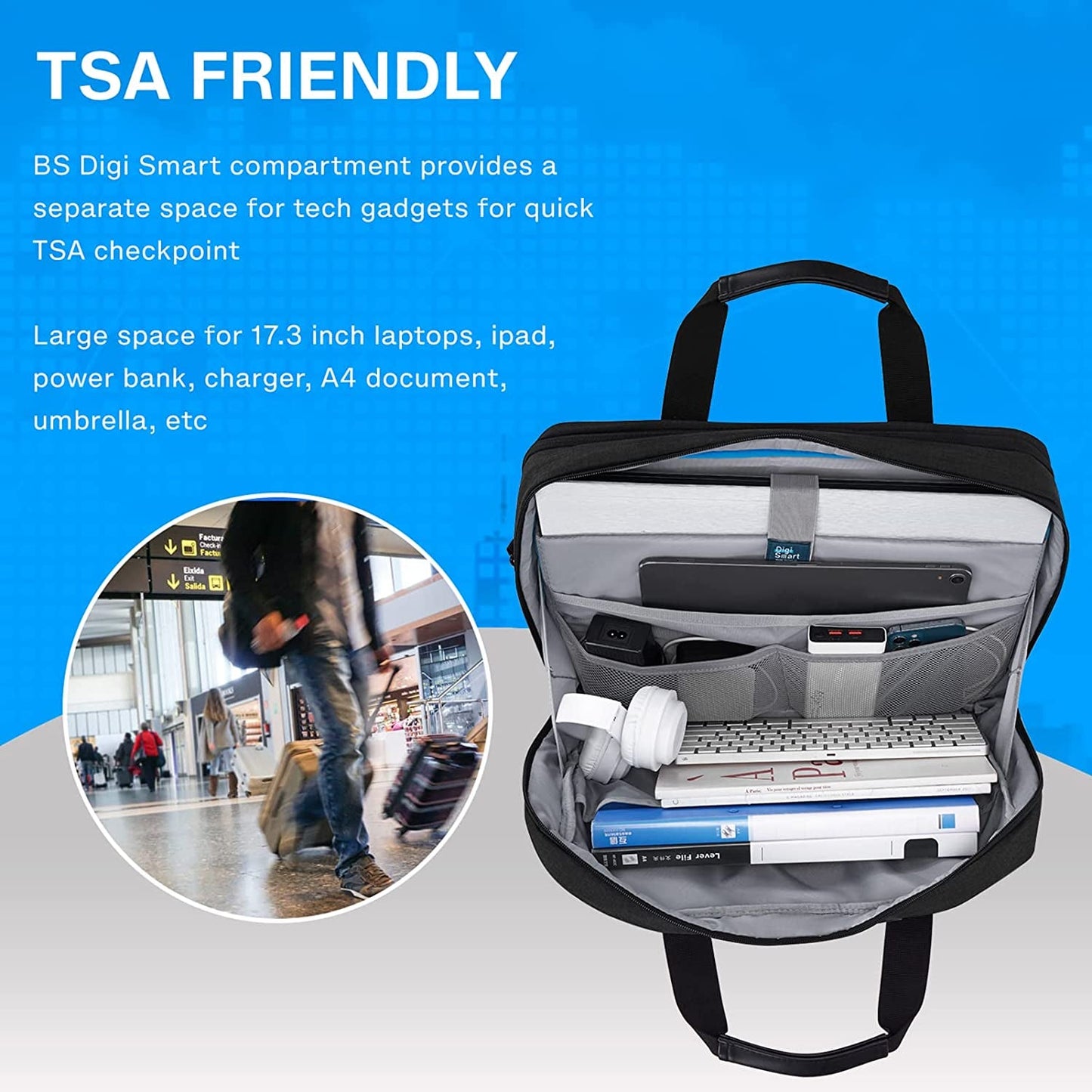 17.3 Inch Laptop Bag, Expandable Computer Bag Laptop Briefcase Men Women,Laptop Shoulder Bag,Work Bag Business Travel Office, Black - Ken's bargain outlet