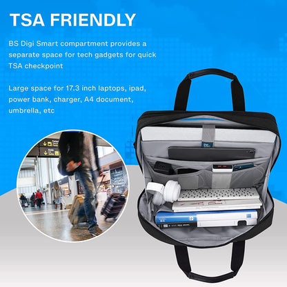 17.3 Inch Laptop Bag, Expandable Computer Bag Laptop Briefcase Men Women,Laptop Shoulder Bag,Work Bag Business Travel Office, Black - Ken's bargain outlet