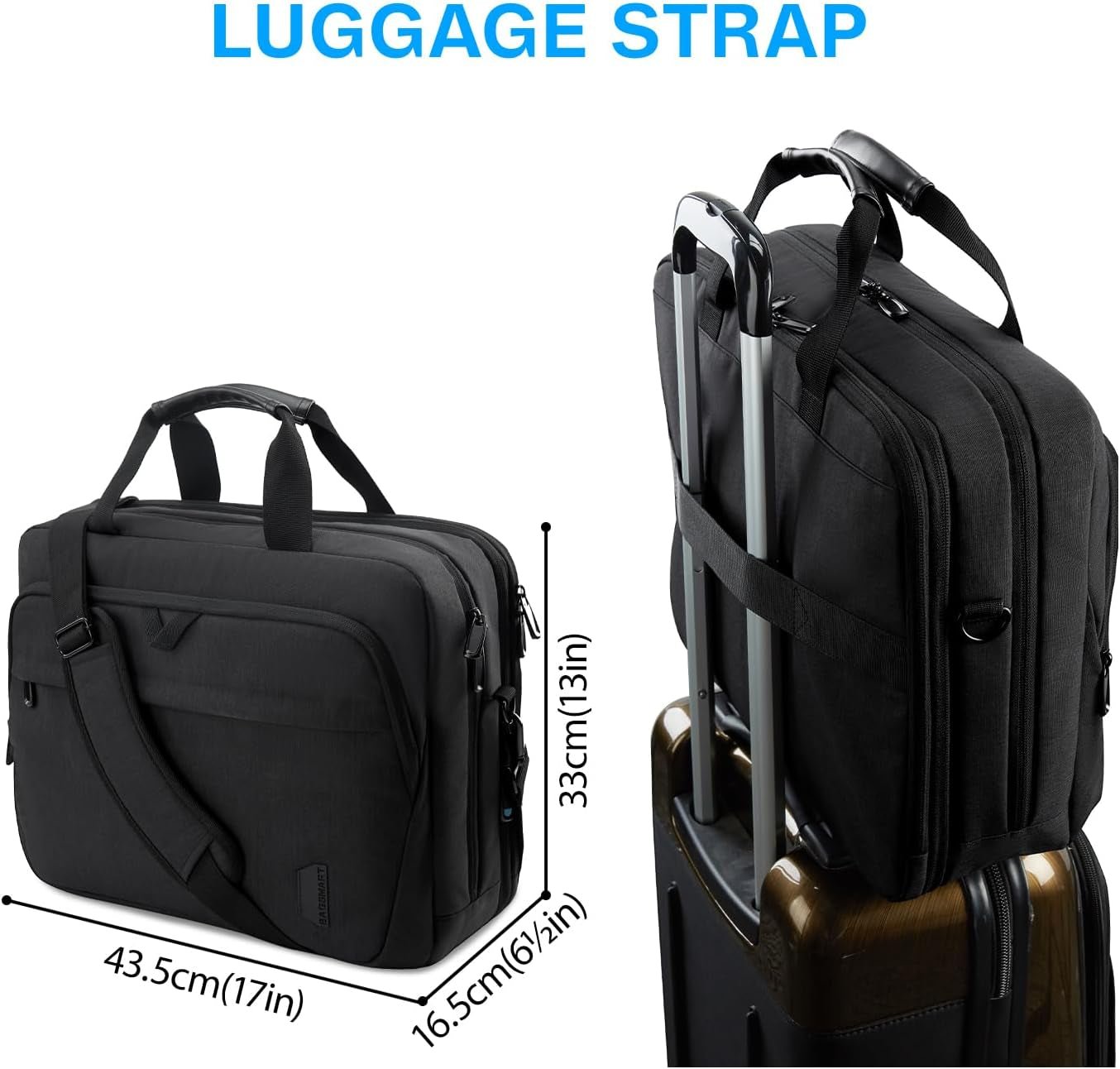 17.3 Inch Laptop Bag, Expandable Computer Bag Laptop Briefcase Men Women,Laptop Shoulder Bag,Work Bag Business Travel Office, Black - Ken's bargain outlet