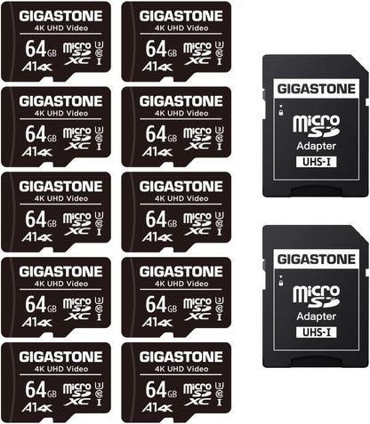 64GB 10 - Pack Micro SD Card, 4K UHD Video, Surveillance Security Cam Action Camera Drone Professional, 90Mb/S Micro SDXC UHS - I A1 Class 10 - Ken's bargain outlet