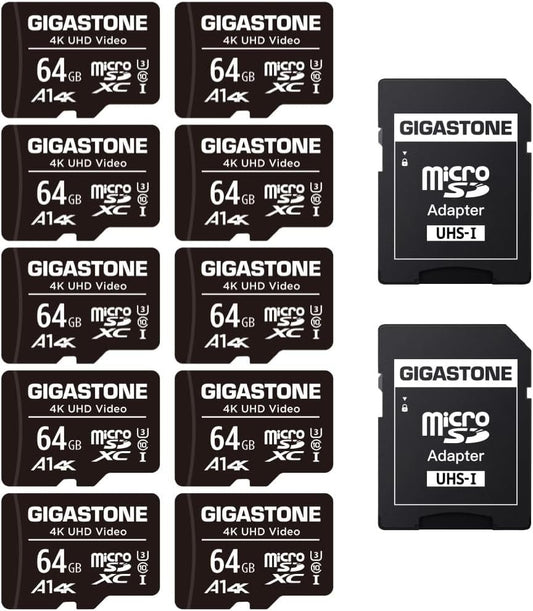 64GB 10 - Pack Micro SD Card, 4K UHD Video, Surveillance Security Cam Action Camera Drone Professional, 90Mb/S Micro SDXC UHS - I A1 Class 10 - Ken's bargain outlet