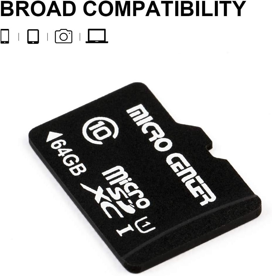 64GB Class 10 Microsdxc Flash Memory Card with Adapter for Mobile Device Storage Phone, Tablet, Drone & Full HD Video Recording - 80Mb/S UHS - I, C10, U1 (5 Pack) - Ken's bargain outlet