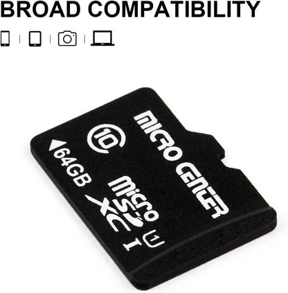 64GB Class 10 Microsdxc Flash Memory Card with Adapter for Mobile Device Storage Phone, Tablet, Drone & Full HD Video Recording - 80Mb/S UHS - I, C10, U1 (5 Pack) - Ken's bargain outlet