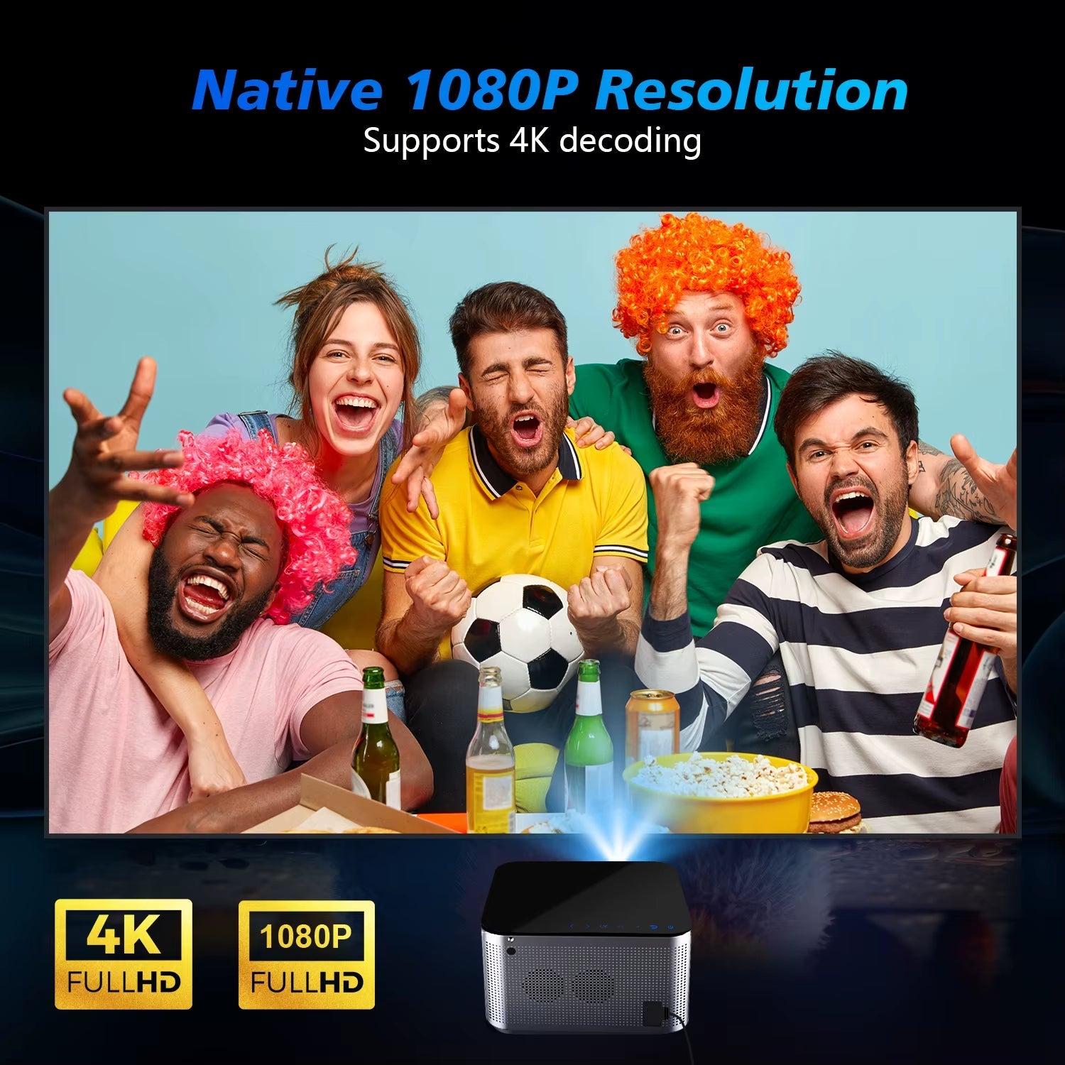 Android 11 4K Smart Projector 580ANSI 1920*1080P Full HD Wifi6 BT5.0 Allwinner H713 Voice Control Home Cinema Theater - Ken's bargain outlet