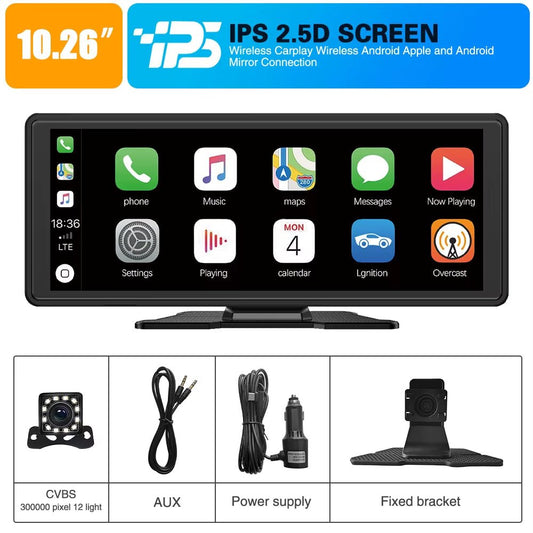 Drive Smart: 10.26 - Inch Wireless CarPlay & Android Auto Multimedia Video Player - Ken's bargain outlet