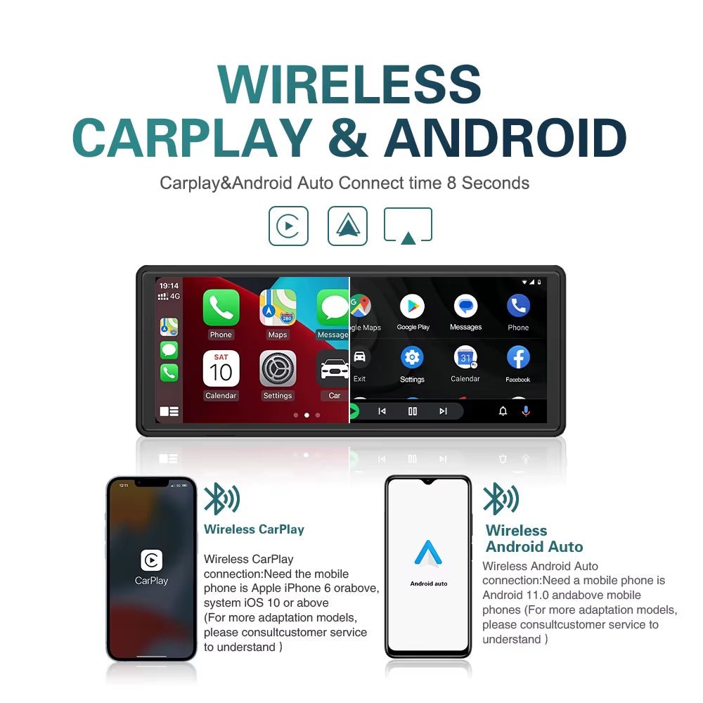 Drive Smart: 10.26 - Inch Wireless CarPlay & Android Auto Multimedia Video Player - Ken's bargain outlet
