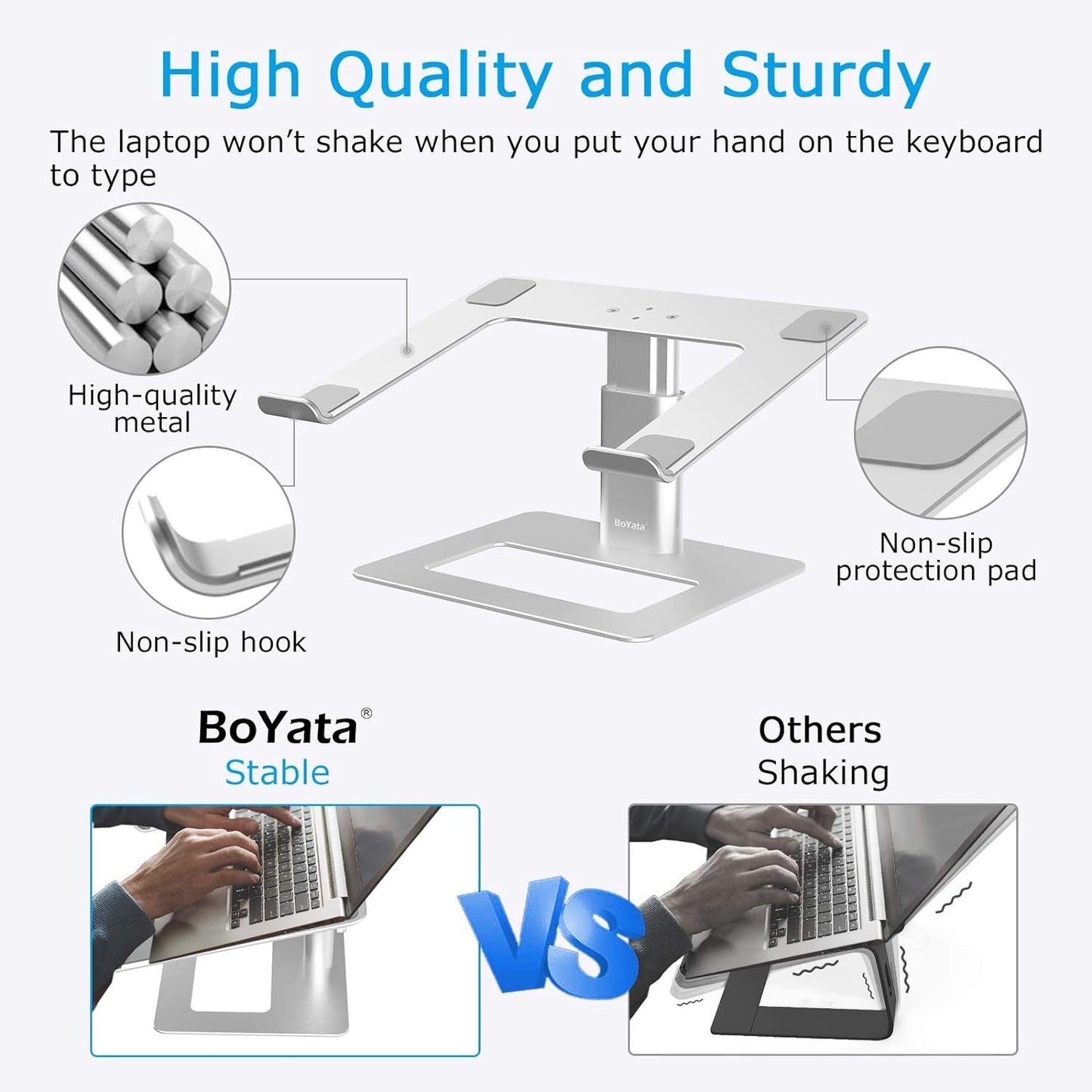 Laptop Stand, Ergonomic Aluminum Height Adjustable Computer Stand Laptop Riser Holder for Desk, Compatible with Macbook Pro/Air, Dell, Lenovo, HP, Samsung, More Laptops 11 - 17" - Ken's bargain outlet