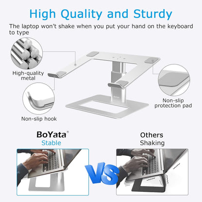 Laptop Stand, Ergonomic Aluminum Height Adjustable Computer Stand Laptop Riser Holder for Desk, Compatible with Macbook Pro/Air, Dell, Lenovo, HP, Samsung, More Laptops 11 - 17" - Ken's bargain outlet