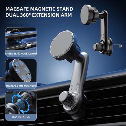 Magnetic Car Phone Holder for 4.7 - 7 Inch Support Mobile Phone Car Air Vent Mount Universal Shockproof GPS Clip Smartphone Stand - Ken's bargain outlet