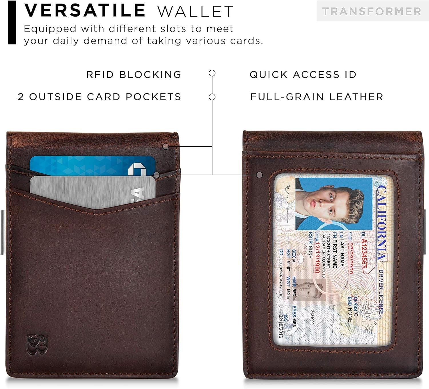 Money Clip Wallet - Mens Wallets Slim Front Pocket RFID Blocking Card Holder Minimalist Mini Bifold - Ken's bargain outlet
