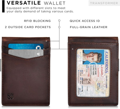 Money Clip Wallet - Mens Wallets Slim Front Pocket RFID Blocking Card Holder Minimalist Mini Bifold - Ken's bargain outlet