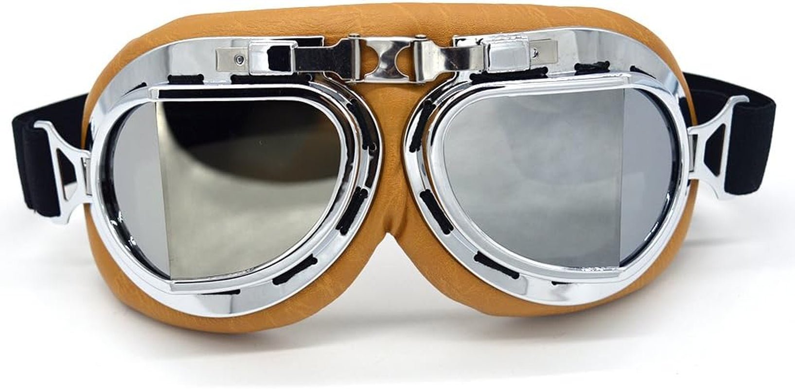 Motorcycle Goggles Vintage Pilot Style Cruiser Scooter Goggle Outdoor Sand Goggles Bike Racer Cruiser Touring Eyewear for Half Helmet - Ken's bargain outlet