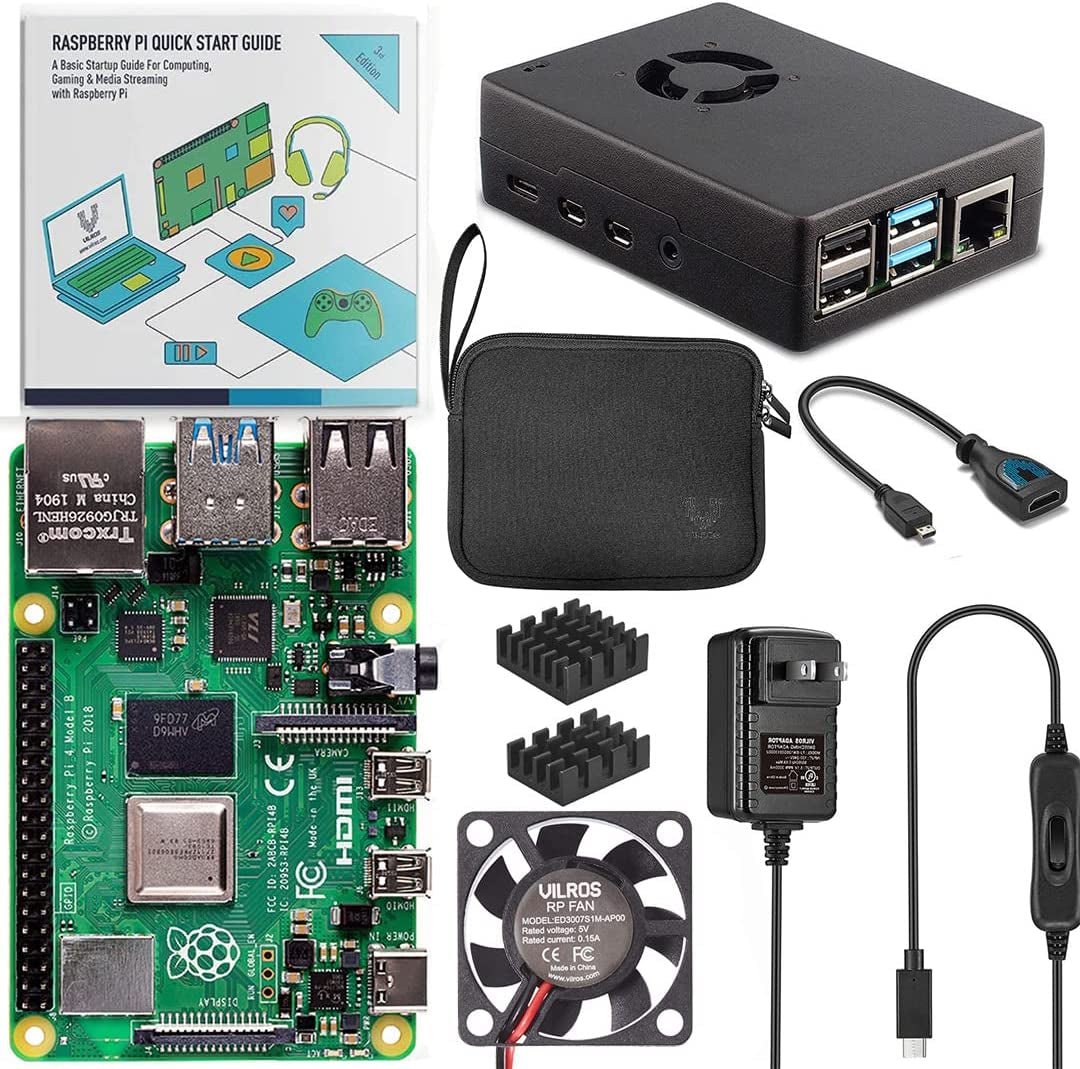Raspberry Pi 4 4GB Basic Starter Kit with Fan - Cooled Heavy - Duty Aluminum Alloy Case - Ken's bargain outlet