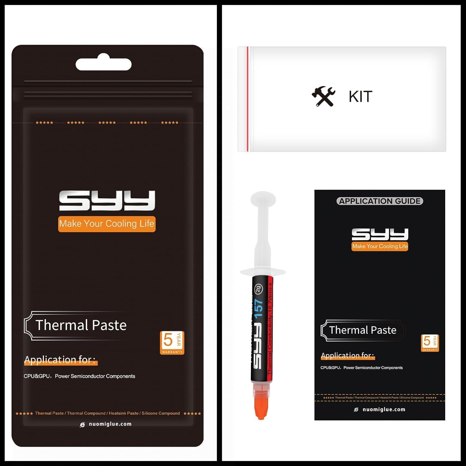 Thermal Paste, 2 Grams CPU Paste Thermal Compound Paste Heatsink for Ic/Processor/Cpu/All Coolers, 15.7W/M.K Carbon Based High Performance, Thermal Interface Material, CPU Thermal Paste - Ken's bargain outlet